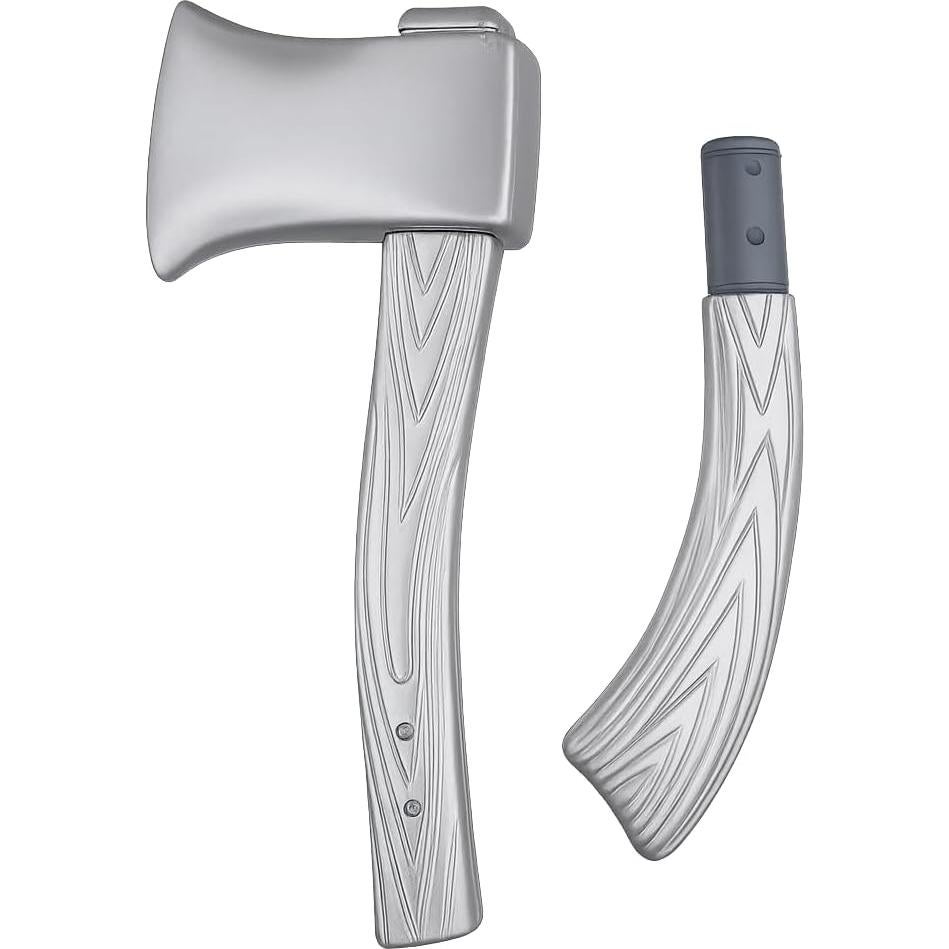 Hacha de Disfraz Falsa Buweeo Plateada 60 cm Halloween