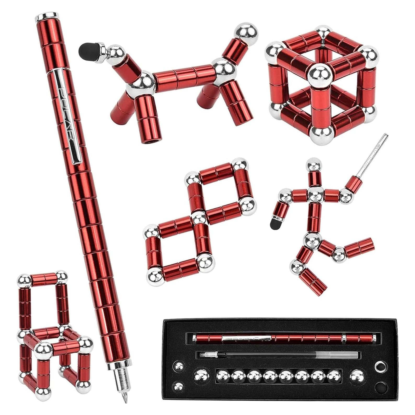 Bolígrafo Antiestrés Magnético Wercow Rojo Juguete Multifuncional