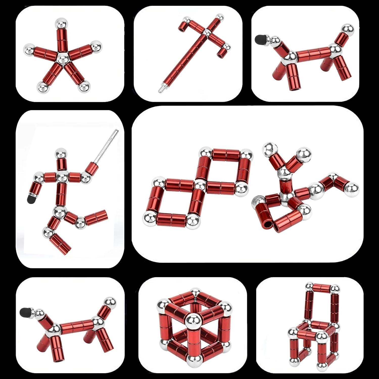 Bolígrafo Antiestrés Magnético Wercow Rojo Juguete Multifuncional