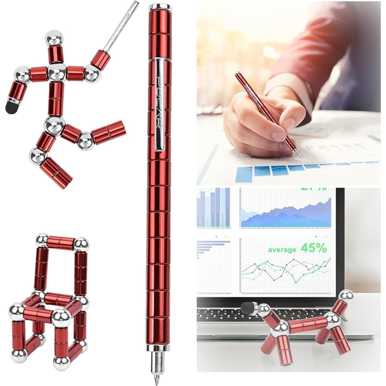 Bolígrafo Antiestrés Magnético Wercow Rojo Juguete Multifuncional