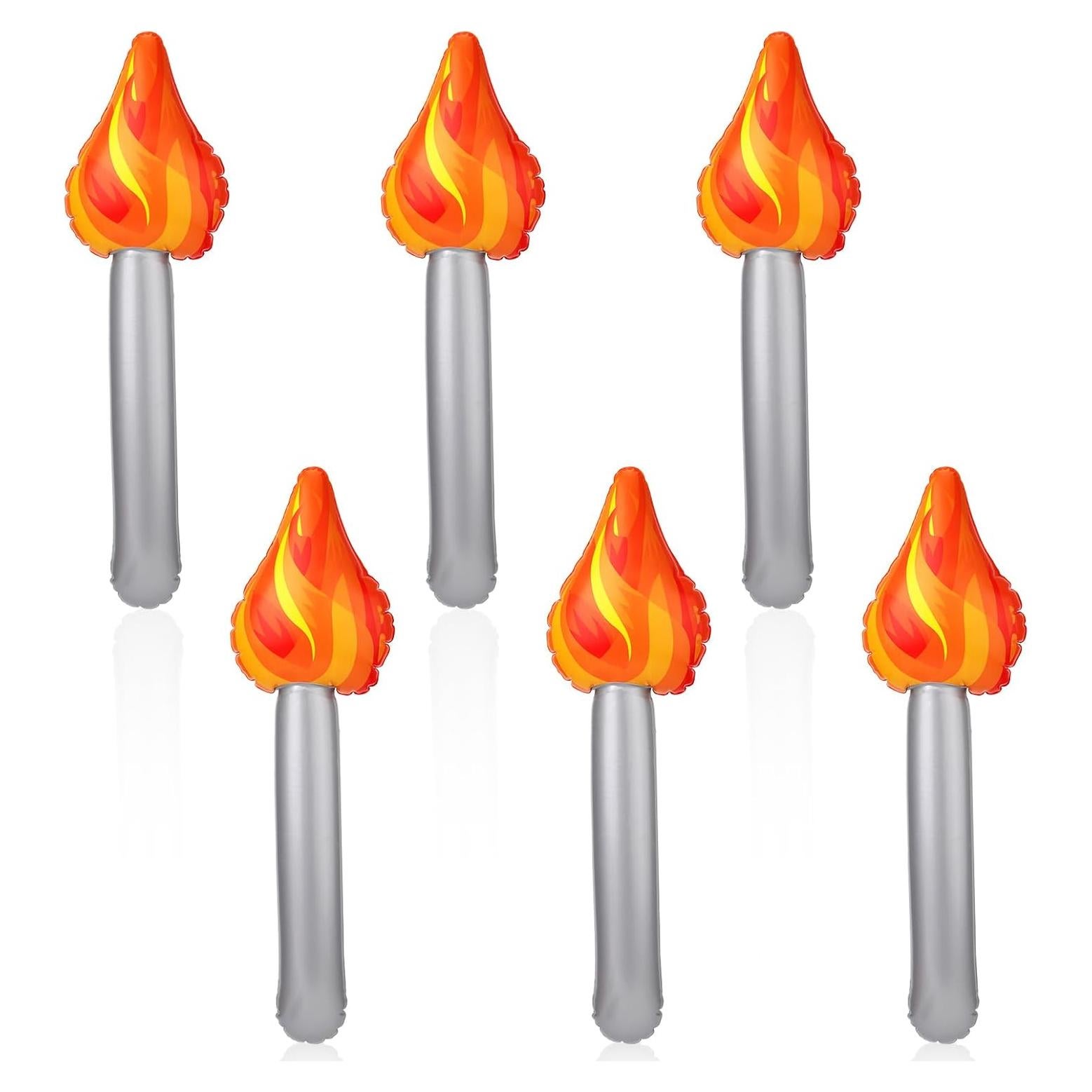 6 Antorchas Inflables PVC 40x13.5cm Decoración Fiesta Halloween
