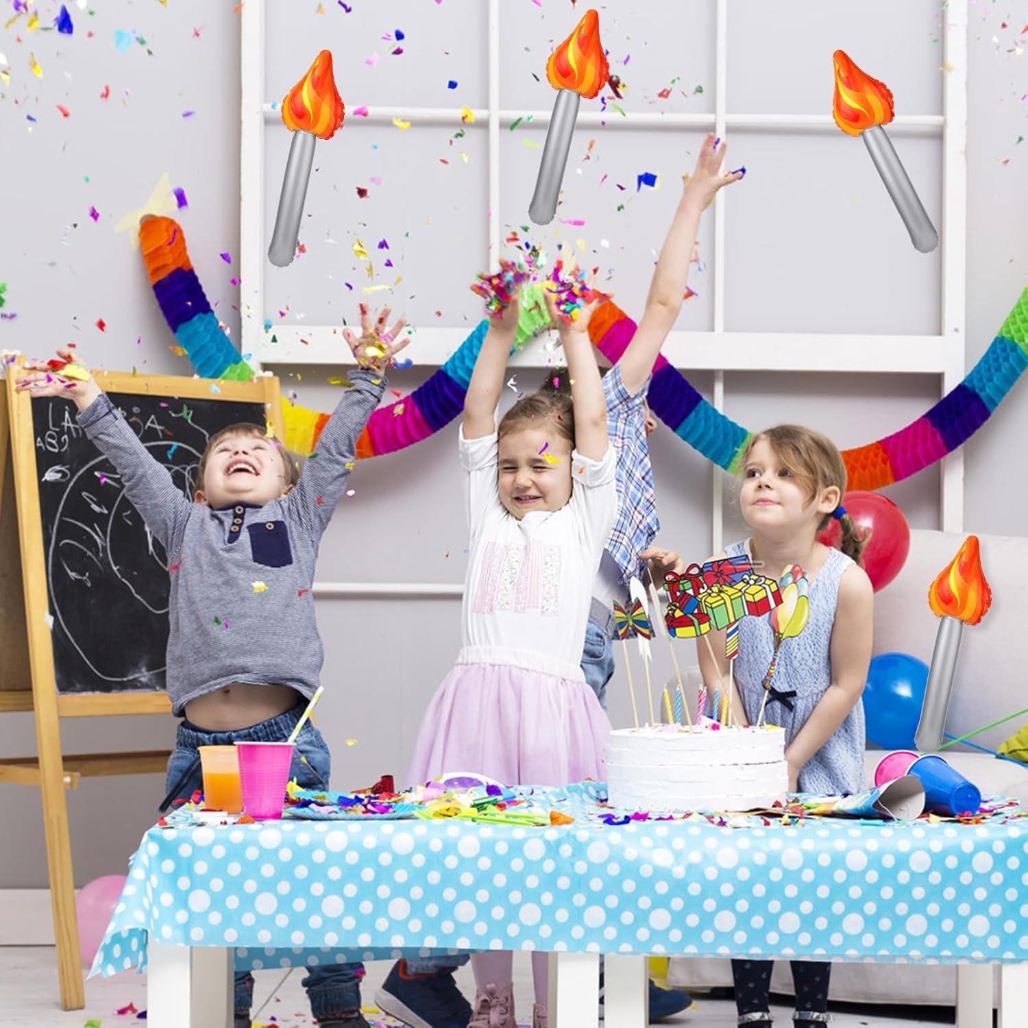 6 Antorchas Inflables PVC 40x13.5cm Decoración Fiesta Halloween