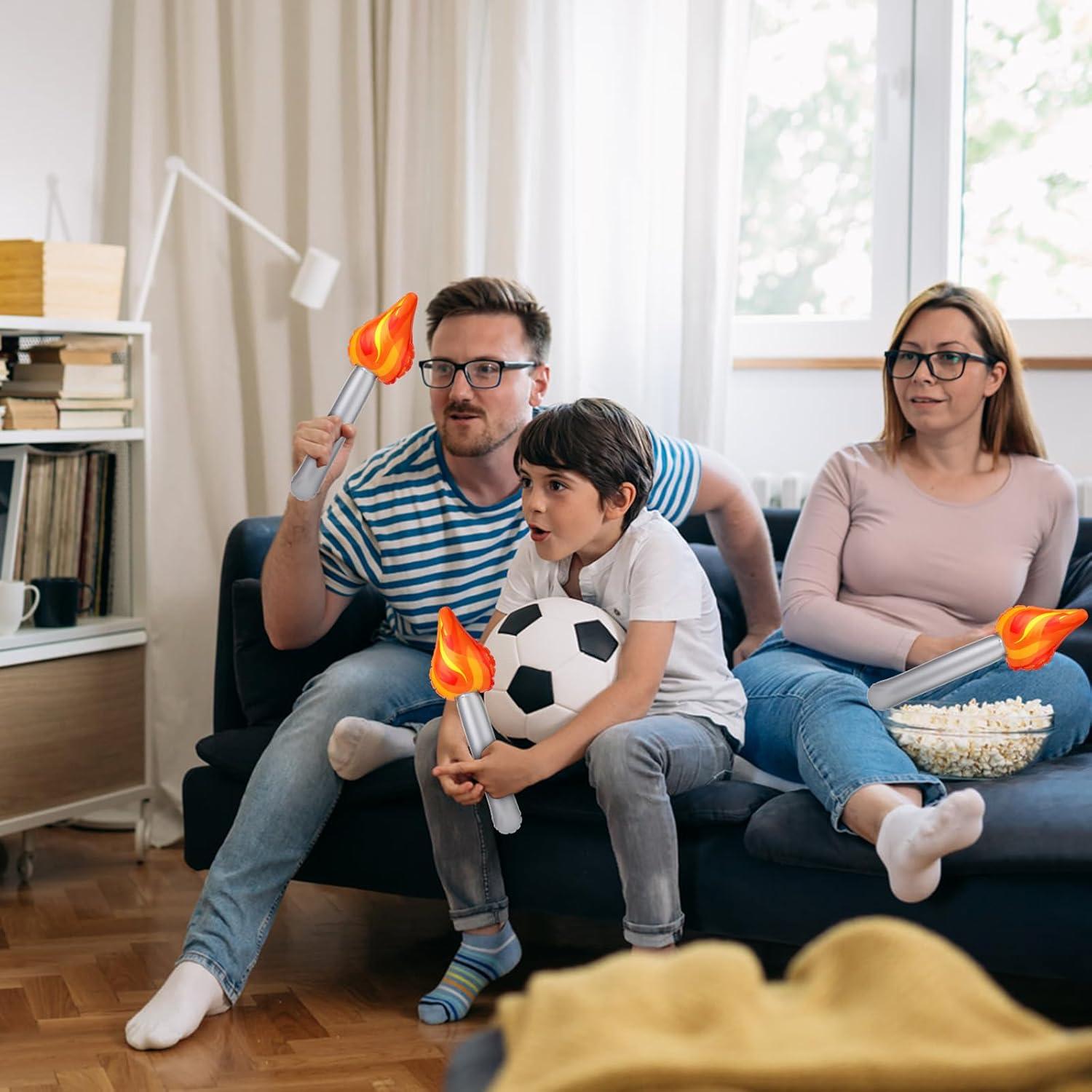 6 Antorchas Inflables PVC 40x13.5cm Decoración Fiesta Halloween