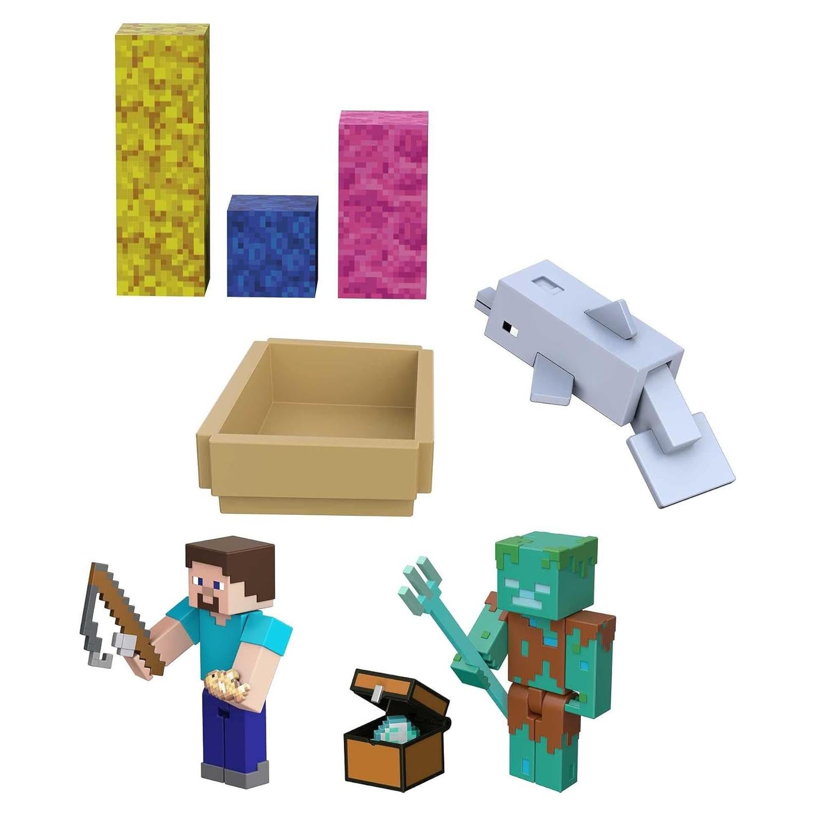 Juego de Aventura Búsqueda de Tesoro Mattel Minecraft 12 Piezas