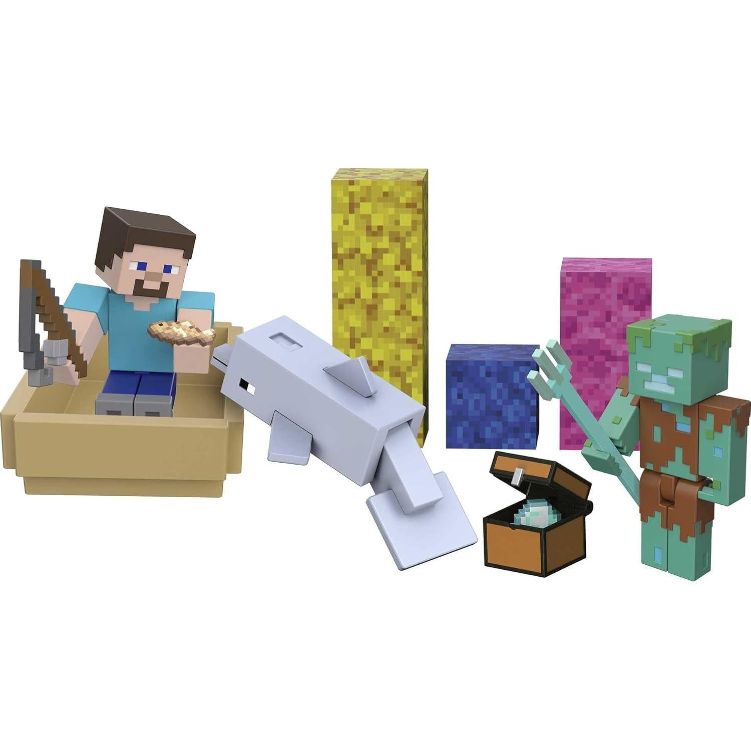 Juego de Aventura Búsqueda de Tesoro Mattel Minecraft 12 Piezas