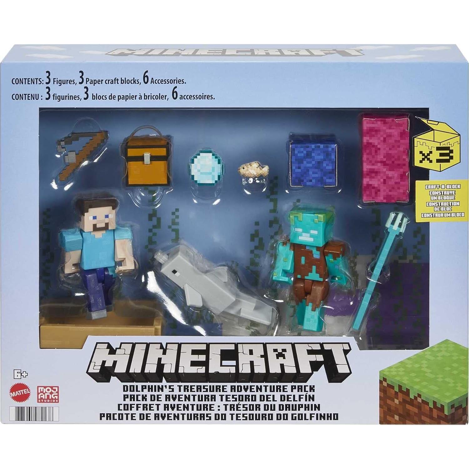 Juego de Aventura Búsqueda de Tesoro Mattel Minecraft 12 Piezas