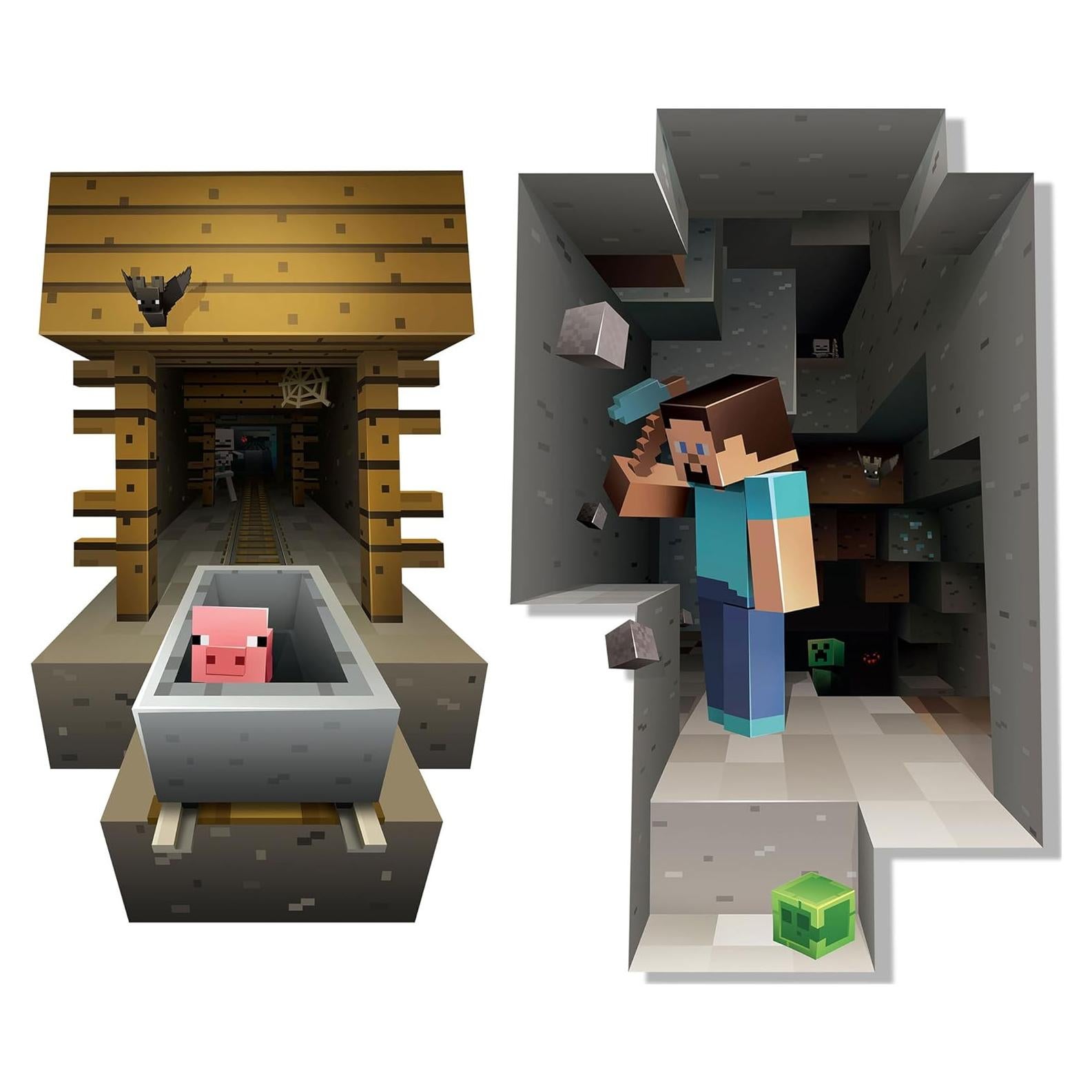 Juego de Calcomanías de Pared JINX Minecraft 2-Pack