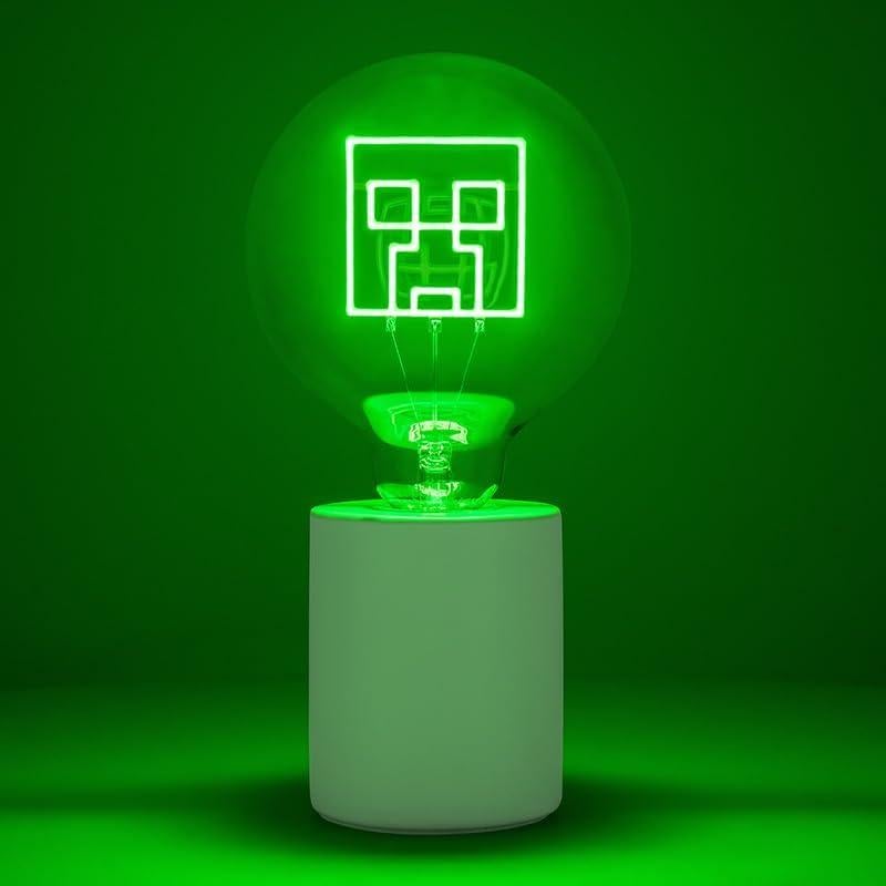 Lámpara LED Neón Creeper Minecraft Paladone E27 Verde 24.3cm