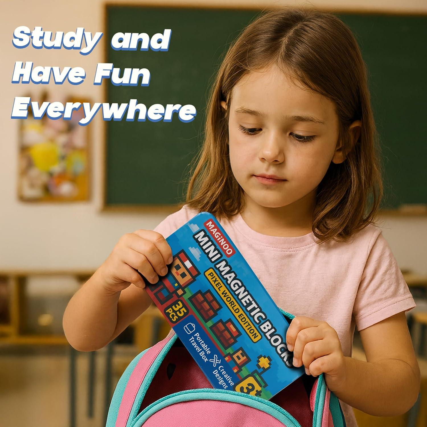35 Piezas Bloques Magnéticos Mini Maginoo - Juguete Educativo 3D