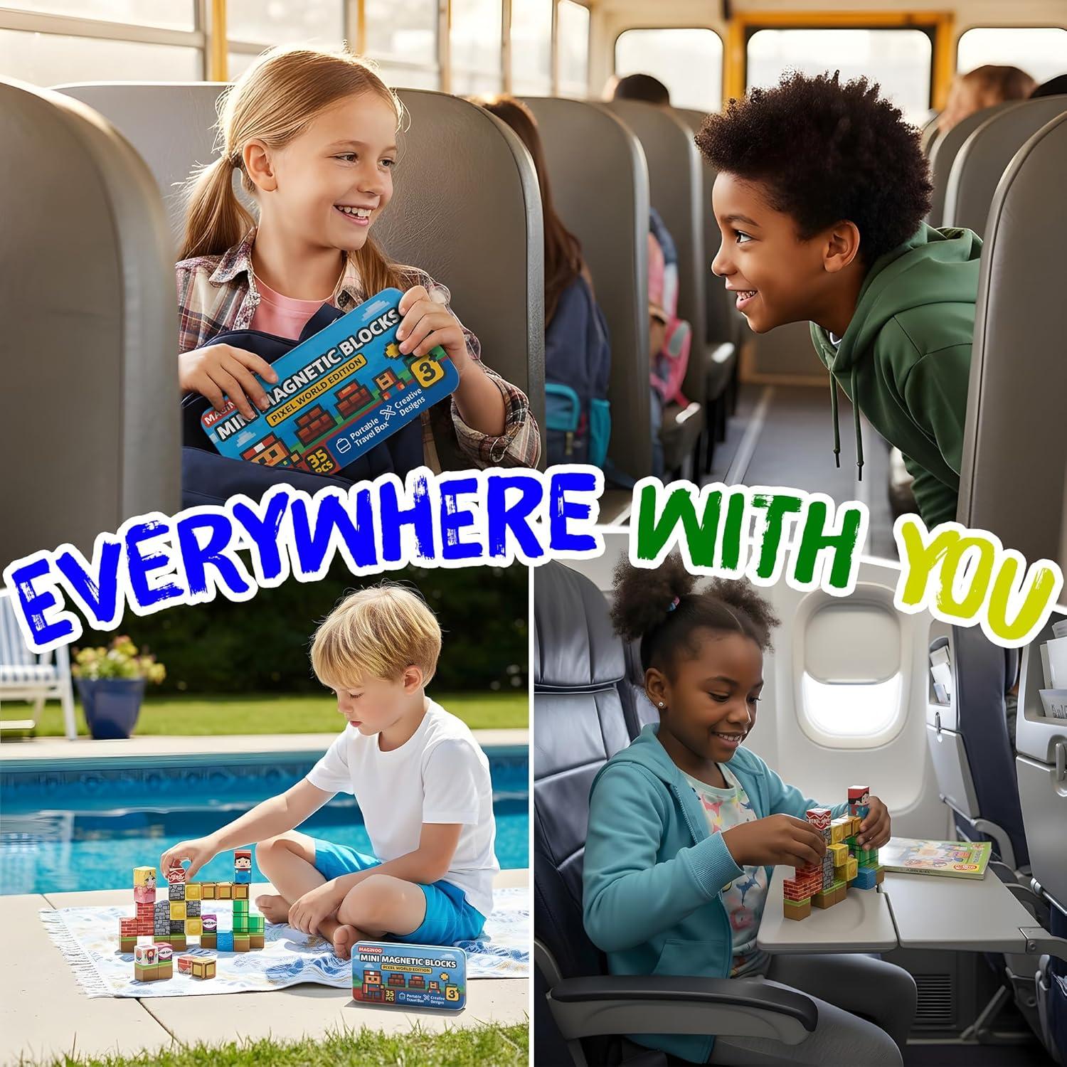 35 Piezas Bloques Magnéticos Mini Maginoo - Juguete Educativo 3D