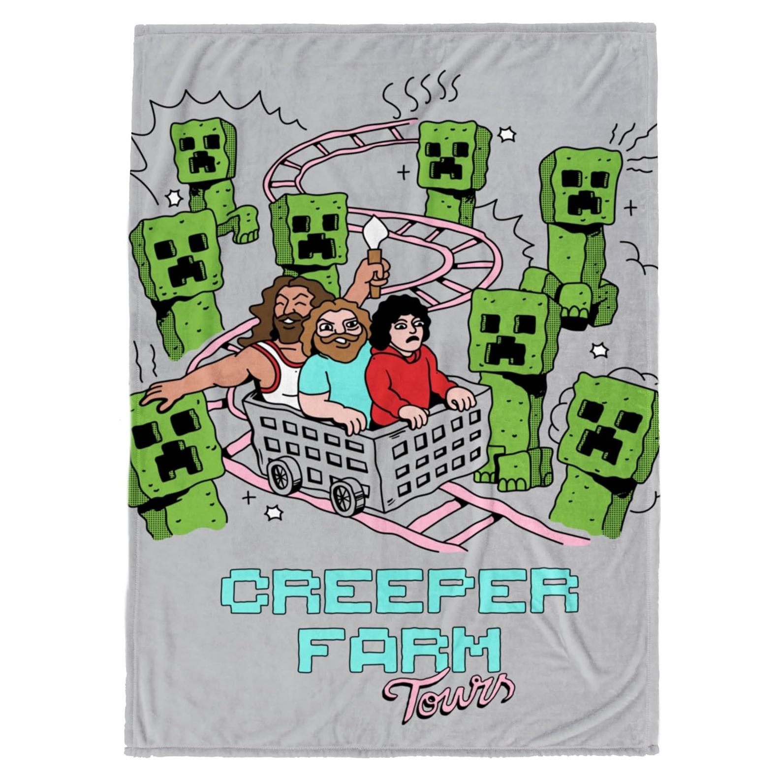 Manta de Peluche Jay Franco Minecraft Creeper 127x178 cm Gris