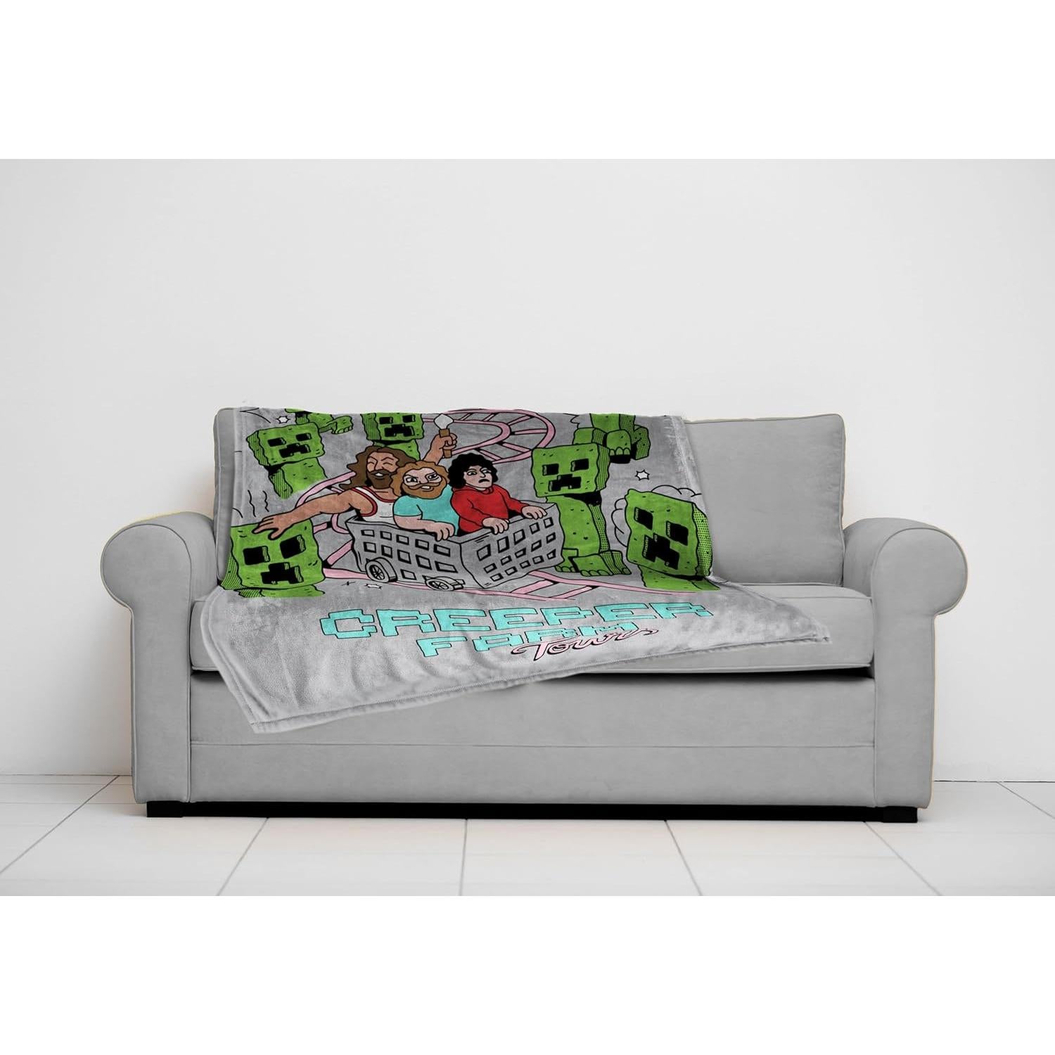 Manta de Peluche Jay Franco Minecraft Creeper 127x178 cm Gris