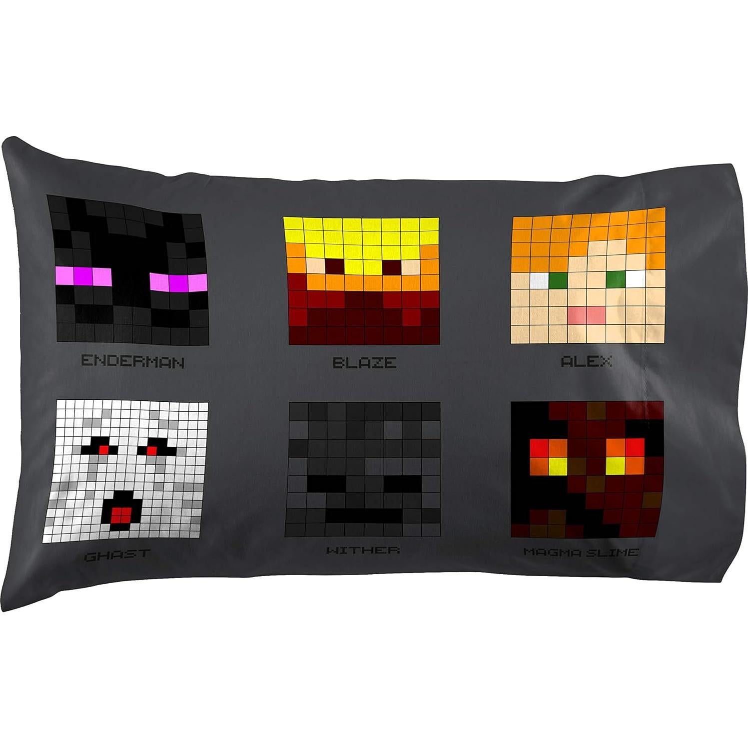 Funda de Almohada Individual Jay Franco Minecraft Doble Cara