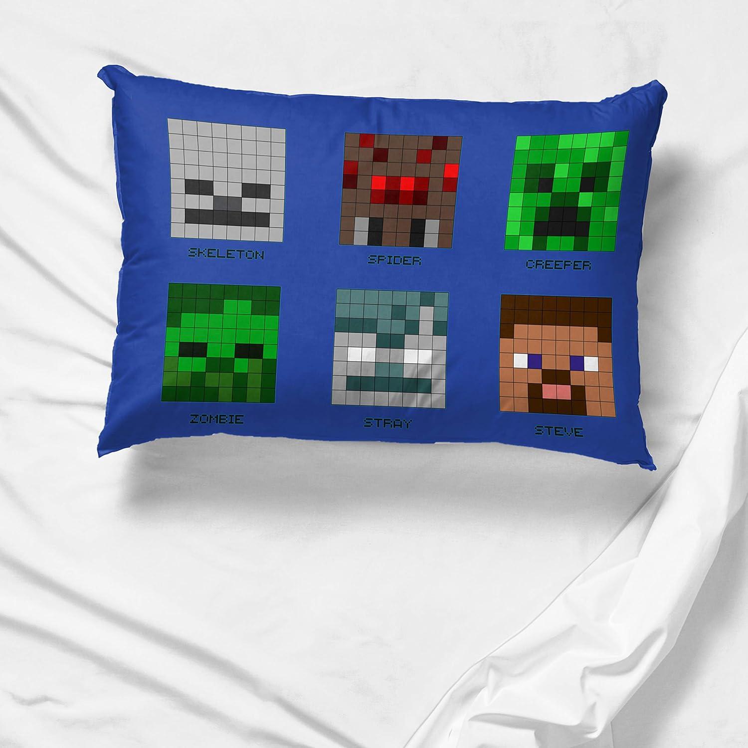 Funda de Almohada Individual Jay Franco Minecraft Doble Cara