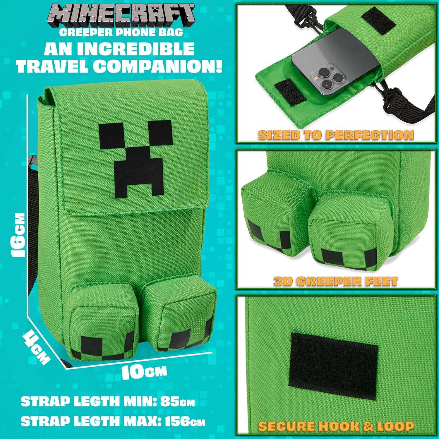 Bolsa Cruzada Minecraft para Teléfono Móvil con Correa Ajustable