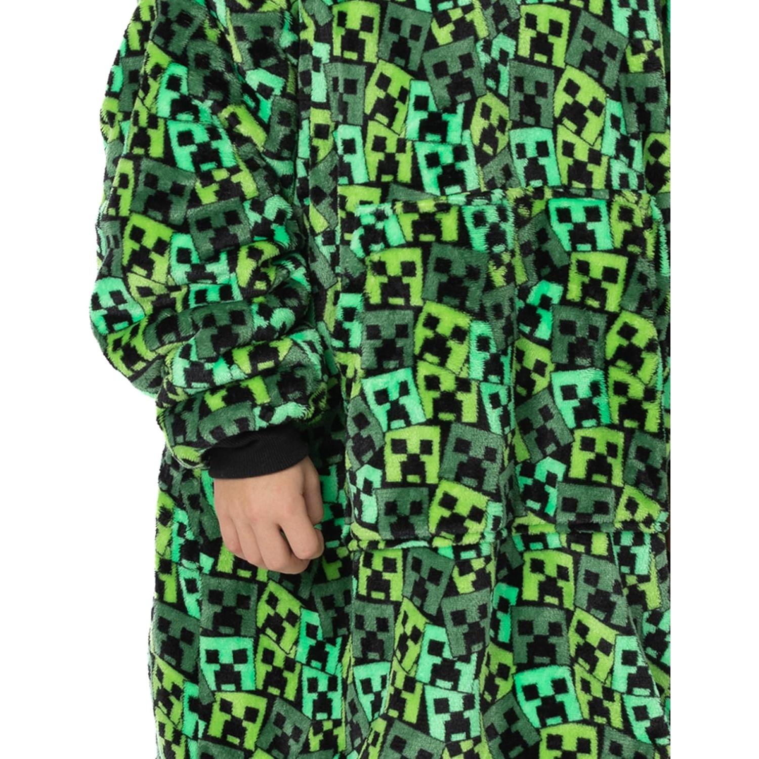 Sudadera con Capucha Grande Minecraft Creeper Verde Niños