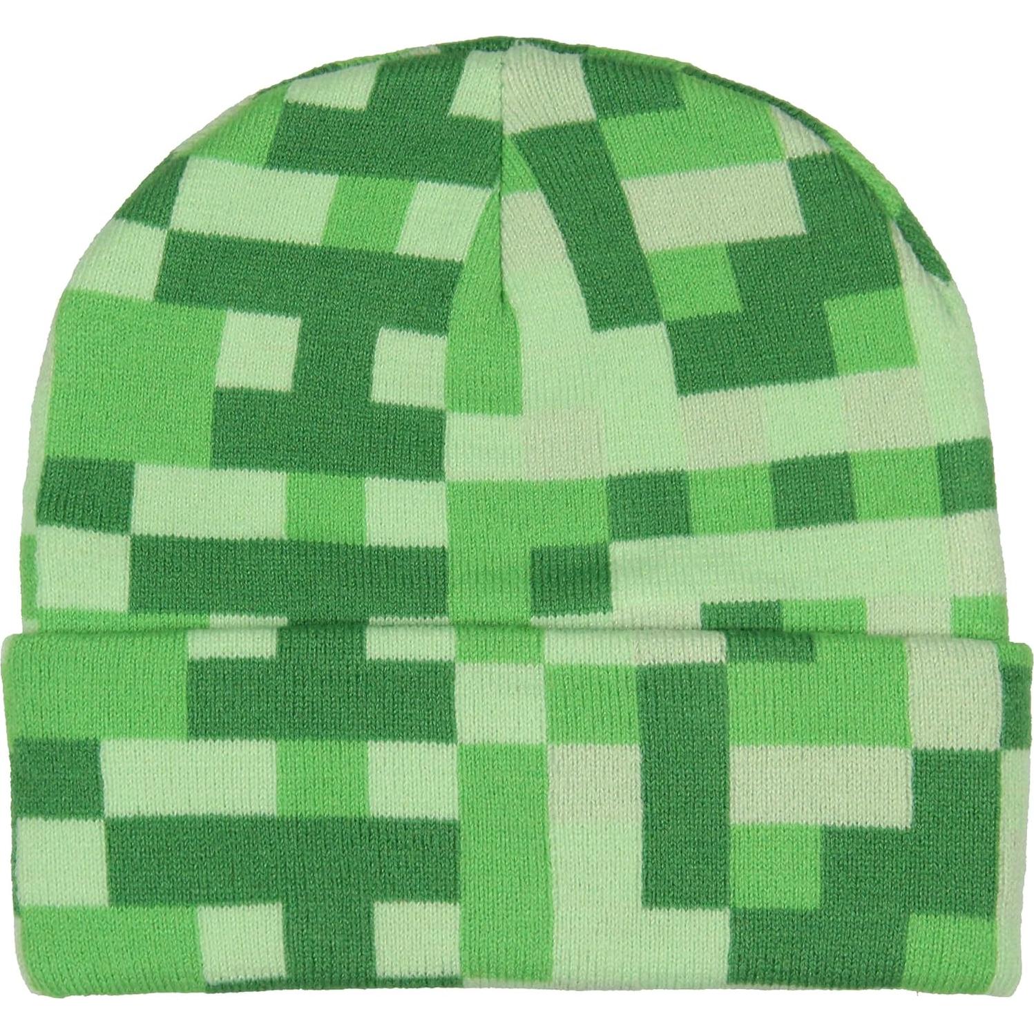 Gorro de Invierno Minecraft Bioworld con Cara de Creeper Verde OSFM