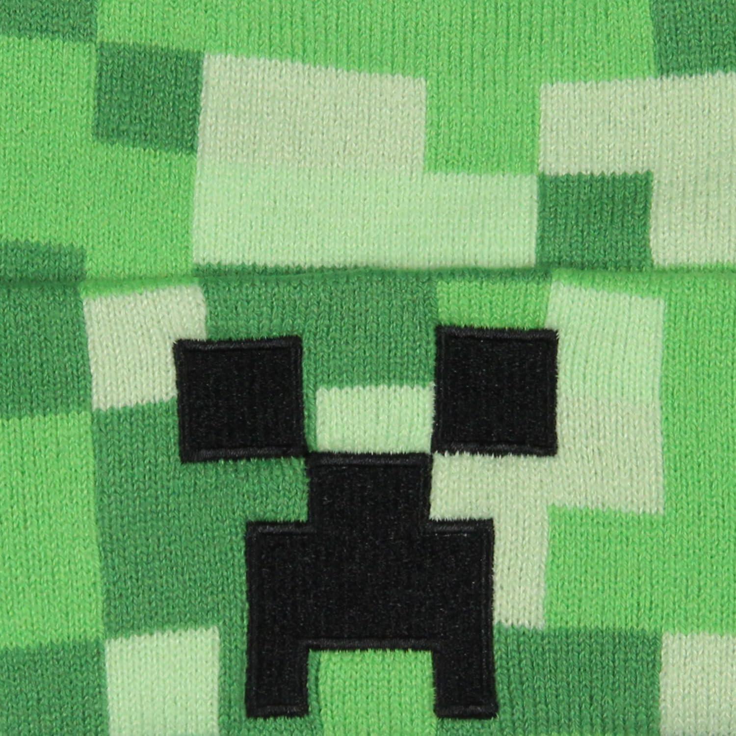 Gorro de Invierno Minecraft Bioworld con Cara de Creeper Verde OSFM