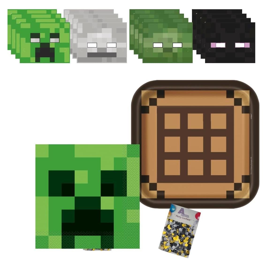 Suministros de Fiesta de Cumpleaños Minecraft para 16 Invitados