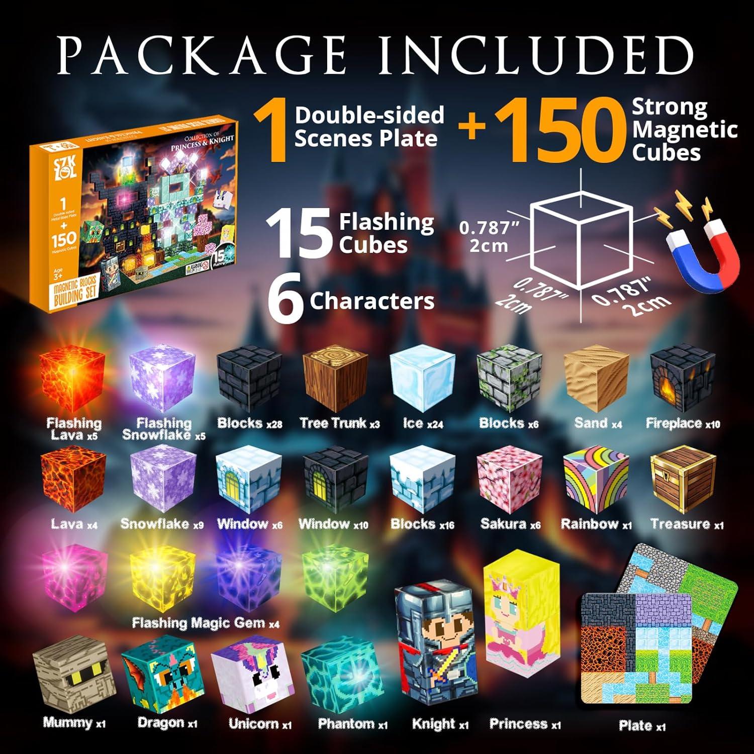 Set de Construcción Magnéticos 150 Piezas Princesa y Caballero