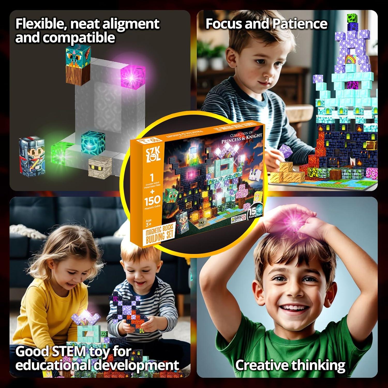 Set de Construcción Magnéticos 150 Piezas Princesa y Caballero