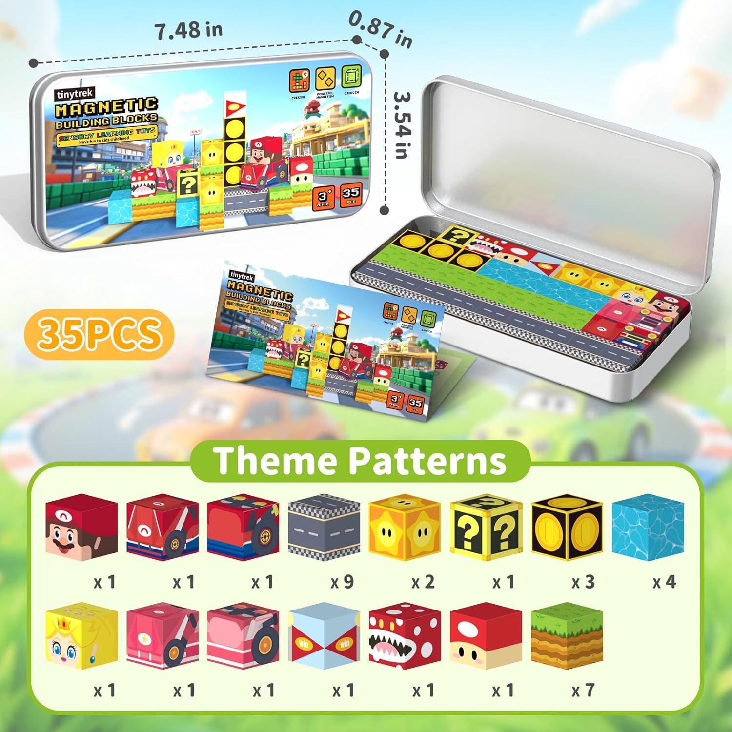 Bloques Magnéticos TinyTrek 35 PCS Juguetes STEM 3+ Años