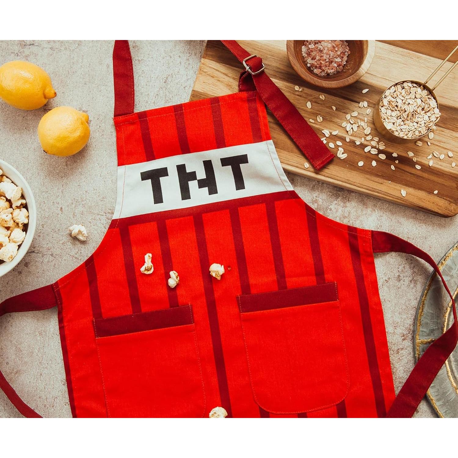 Delantal de Cocina Minecraft TNT Rojo para Niños - 61.3x41.9cm