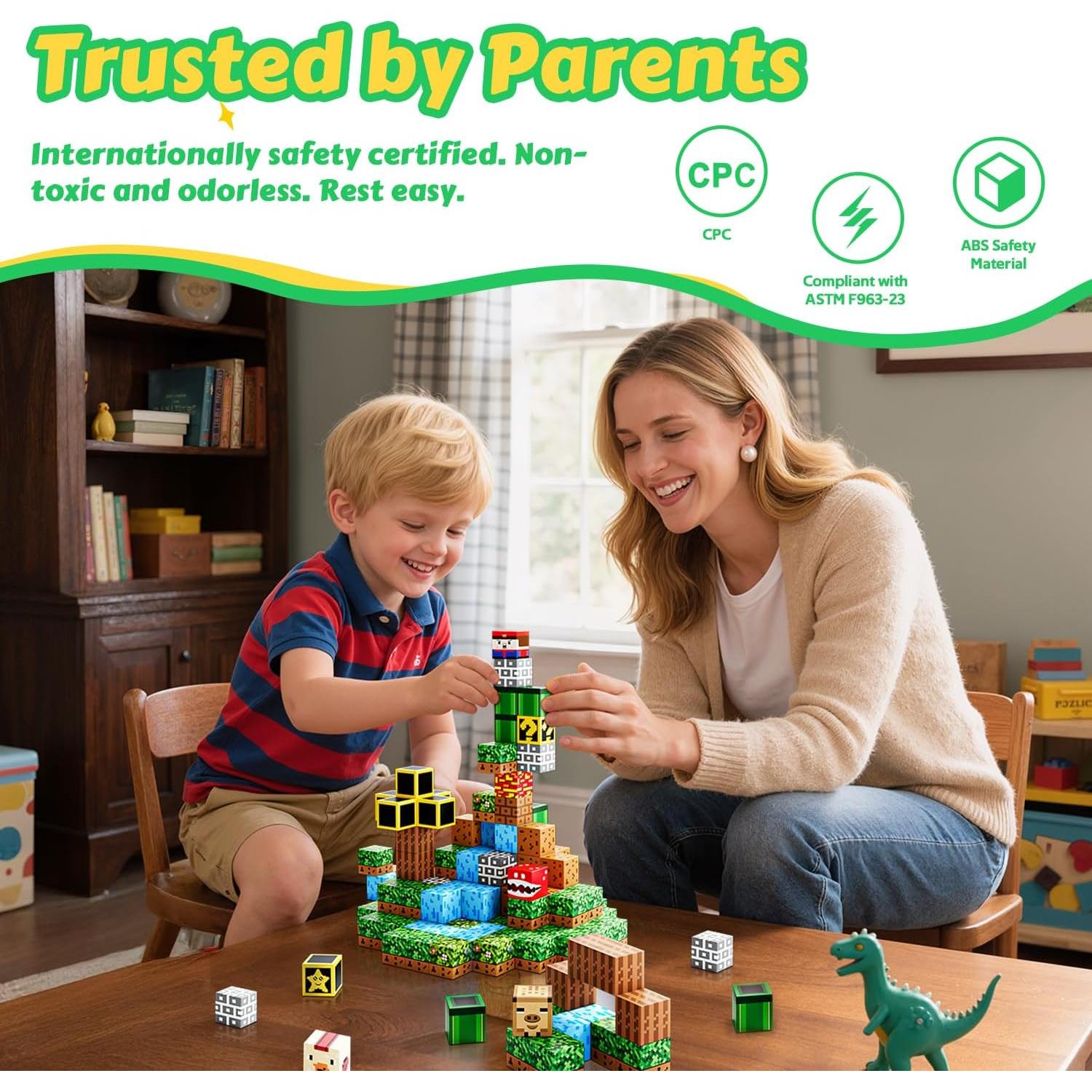 Bloques Magnéticos ZUBARR 150 PCS 2X Fuerza 2.03 cm para Niños