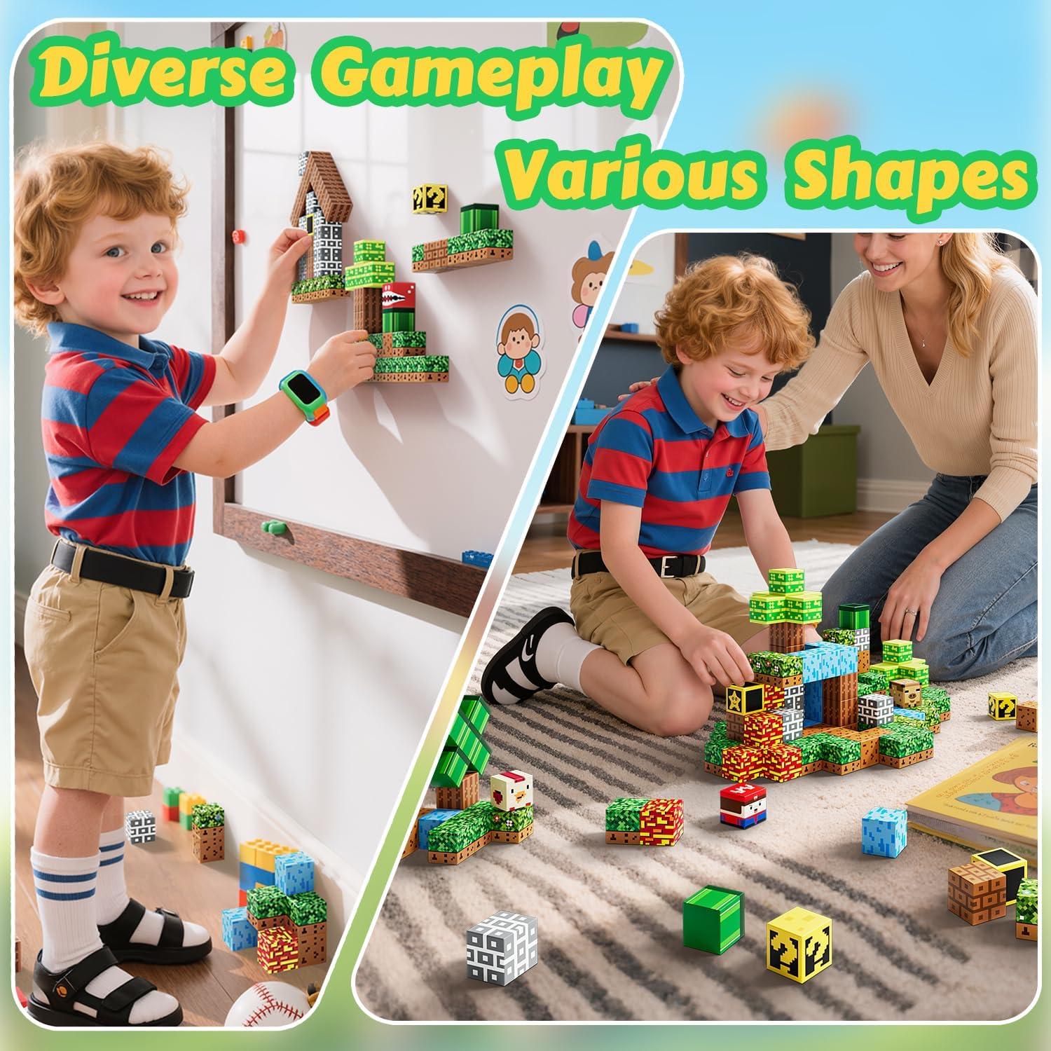 Bloques Magnéticos ZUBARR 150 PCS 2X Fuerza 2.03 cm para Niños