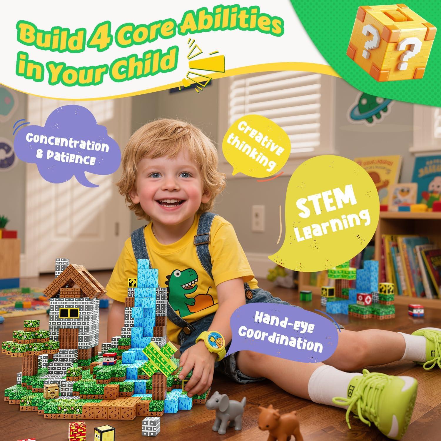 Bloques Magnéticos ZUBARR 150 PCS 2X Fuerza 2.03 cm para Niños