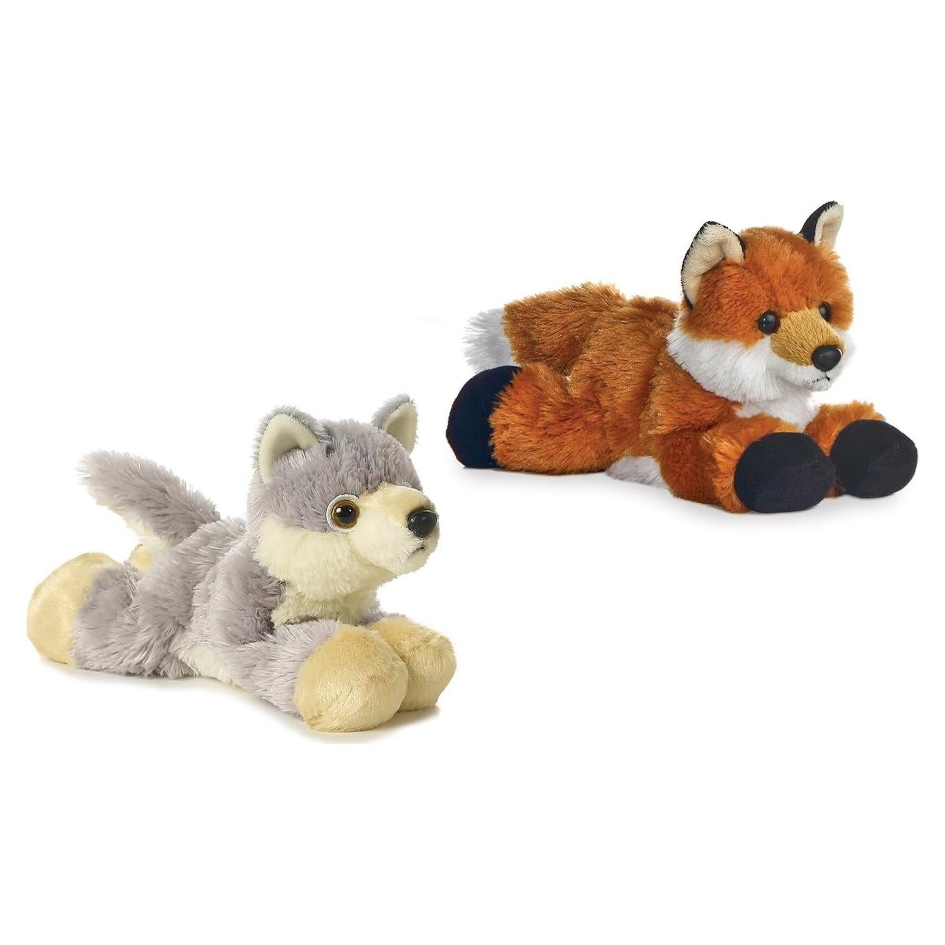 Paquete de 2 Peluches Aurora 20 cm - Zorro y Lobo