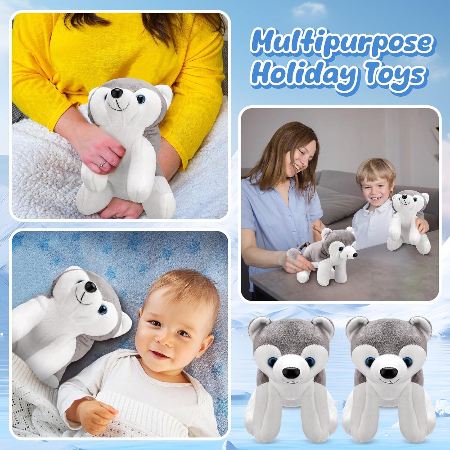 Set de 12 Animales de Peluche de Lobo Seenelling 15 cm