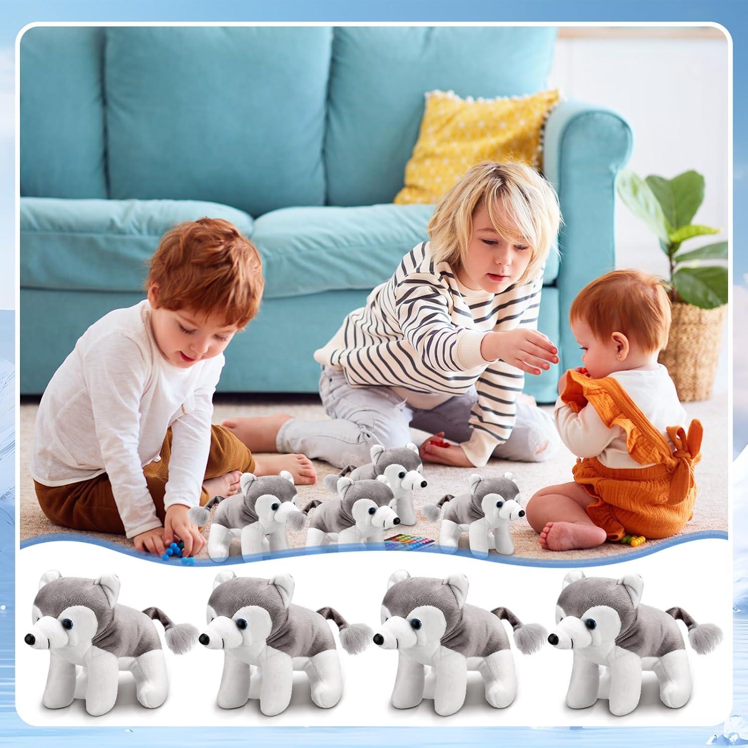 Set de 12 Animales de Peluche de Lobo Seenelling 15 cm