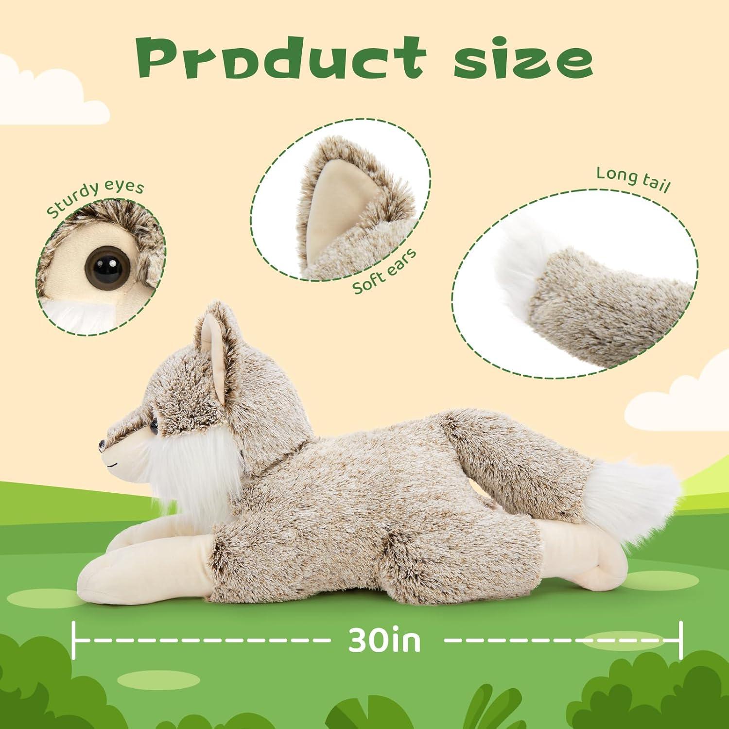 Peluches de lobo gigante 76.2 cm Suave y Abrazable