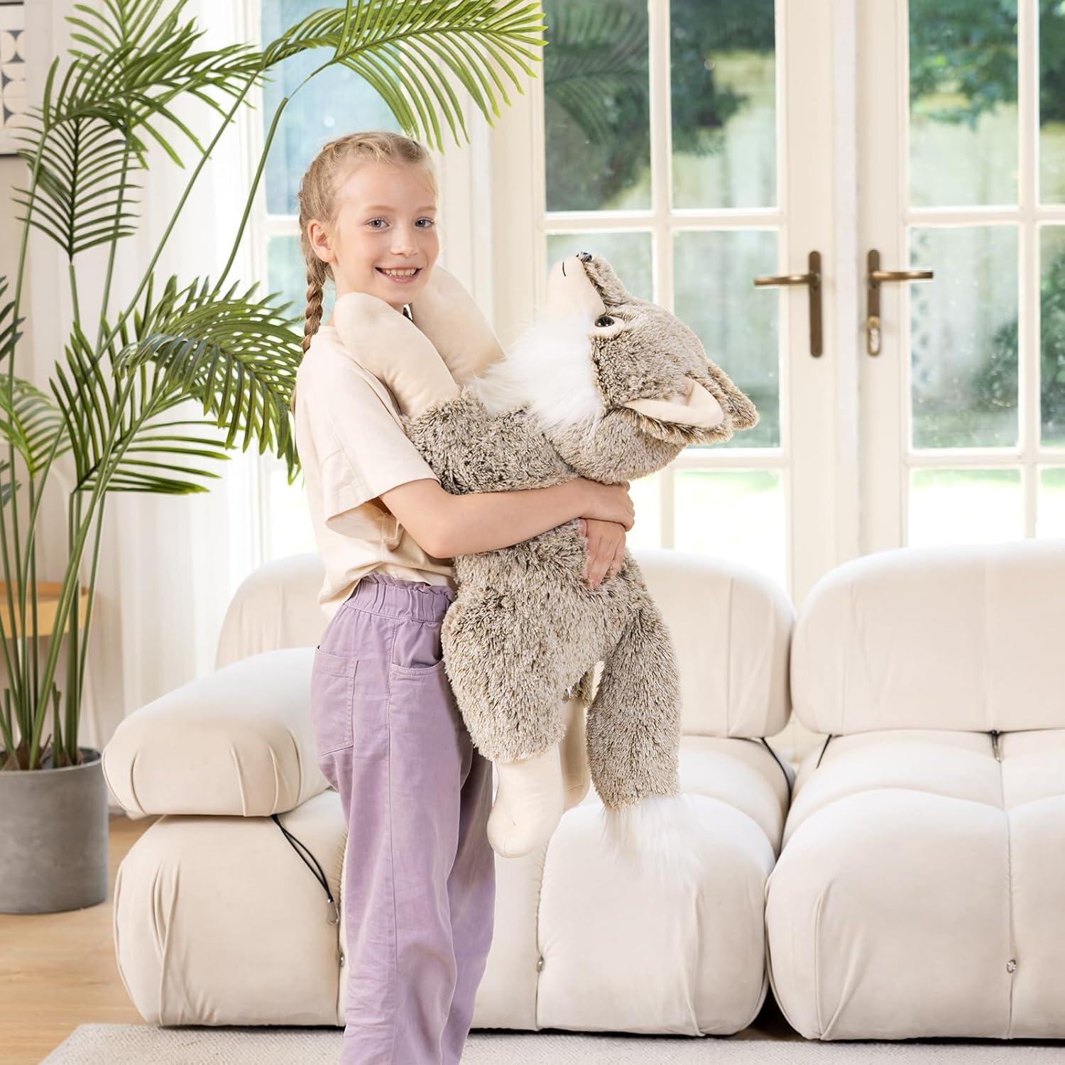 Peluches de lobo gigante 76.2 cm Suave y Abrazable