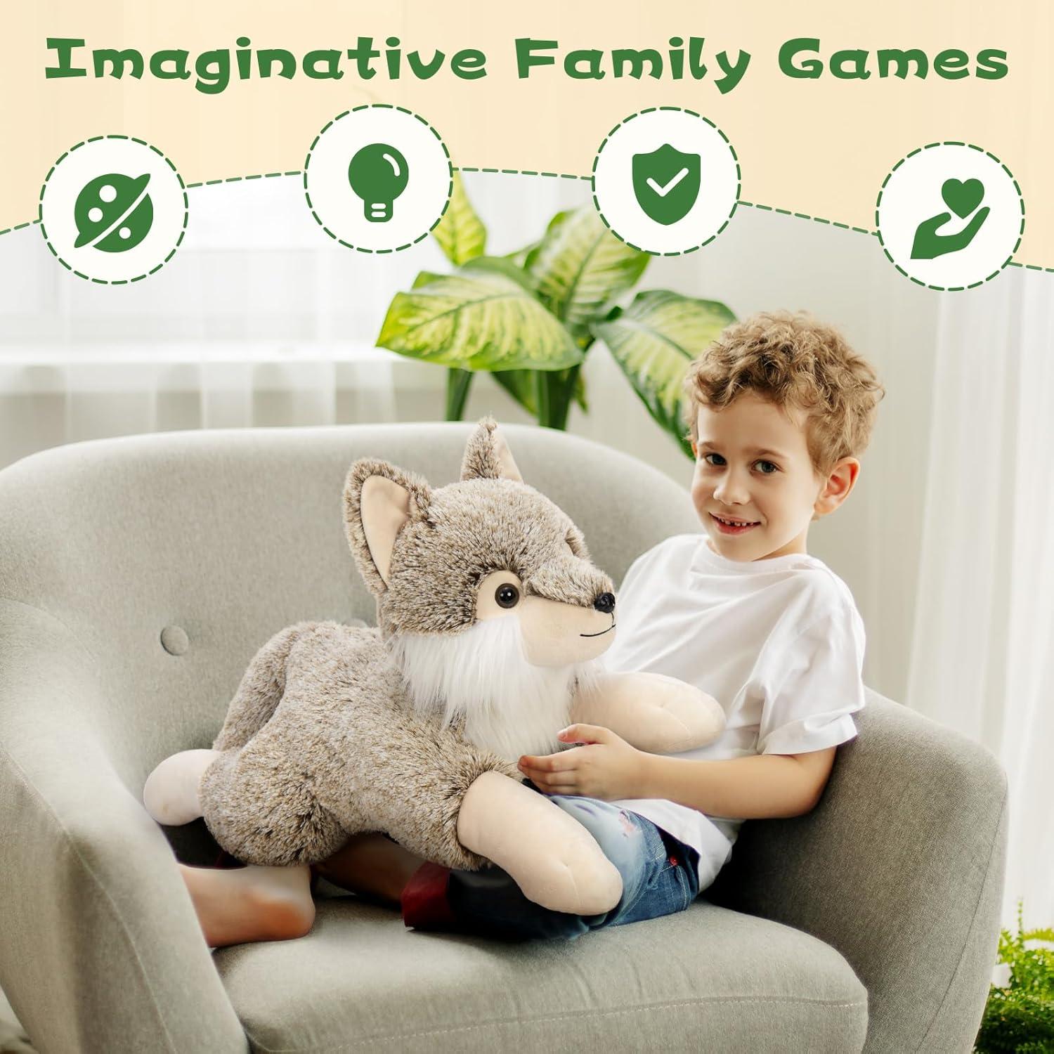 Peluches de lobo gigante 76.2 cm Suave y Abrazable