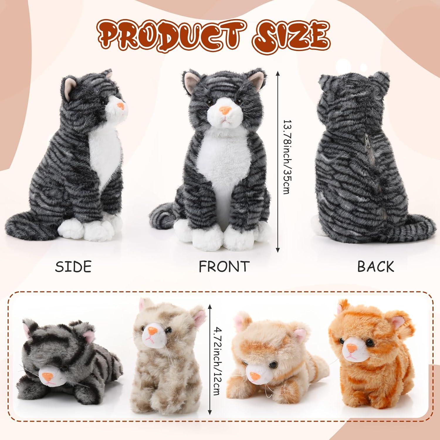 Juguete de Peluche Gato Grande HyDren 34.9 cm con 4 Gatitos