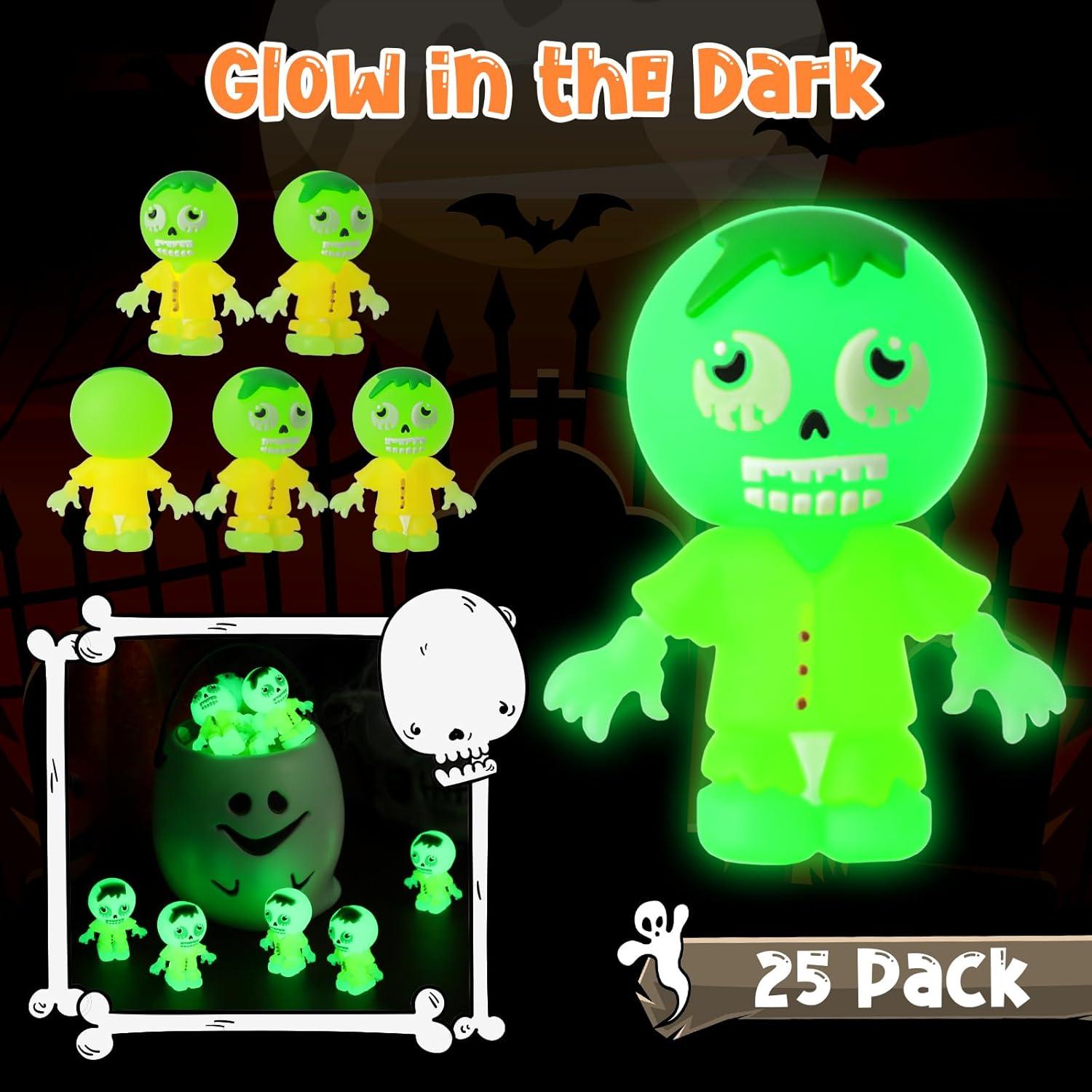25 Mini Zombies Luminiscentes para Halloween - VioraWhite