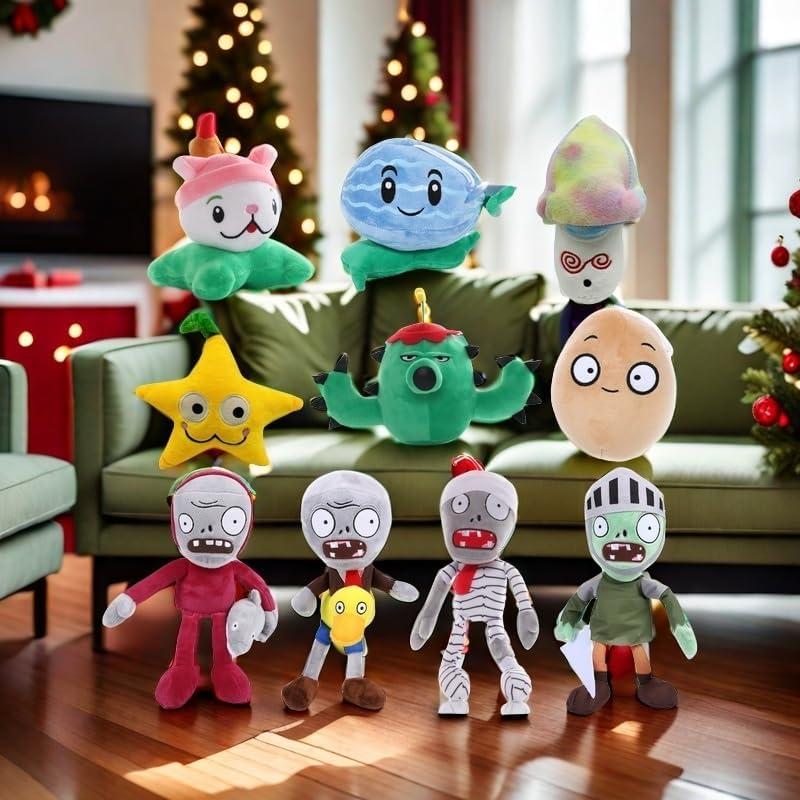 Set de 10 Muñecos de Peluche Plantas vs Zombies JHESAO