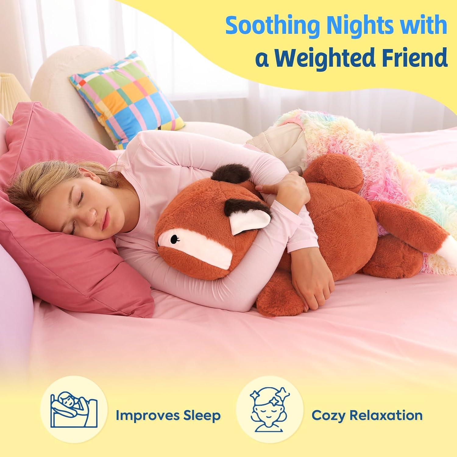 Almohada de Peluche Pesado Zorro GATO DURAZNO 65 cm 2.27 kg