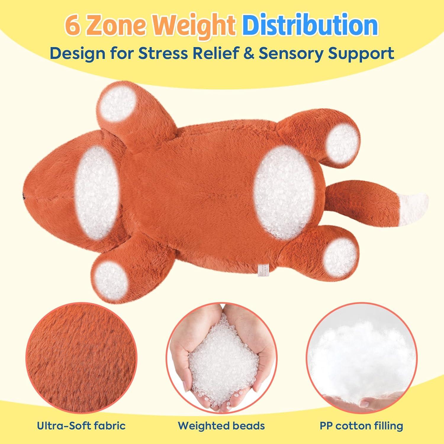 Almohada de Peluche Pesado Zorro GATO DURAZNO 65 cm 2.27 kg