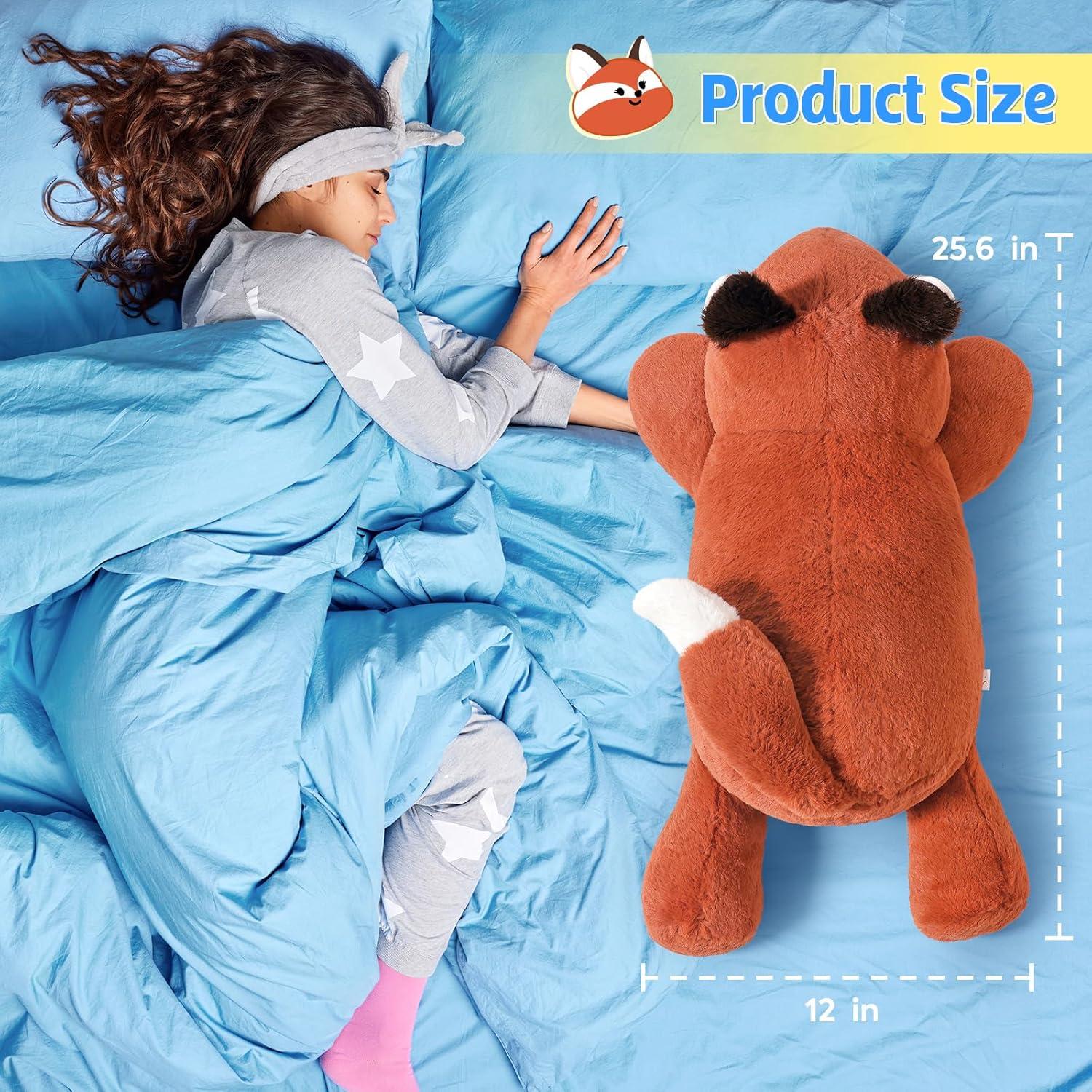 Almohada de Peluche Pesado Zorro GATO DURAZNO 65 cm 2.27 kg