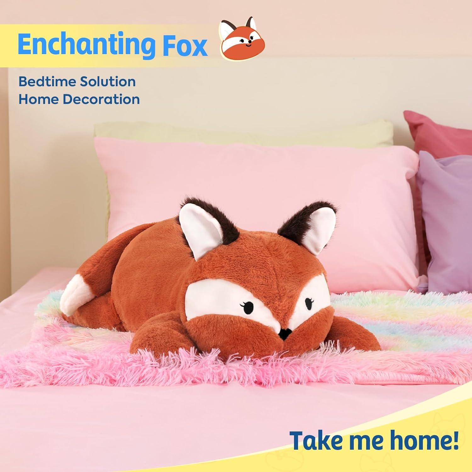 Almohada de Peluche Pesado Zorro GATO DURAZNO 65 cm 2.27 kg