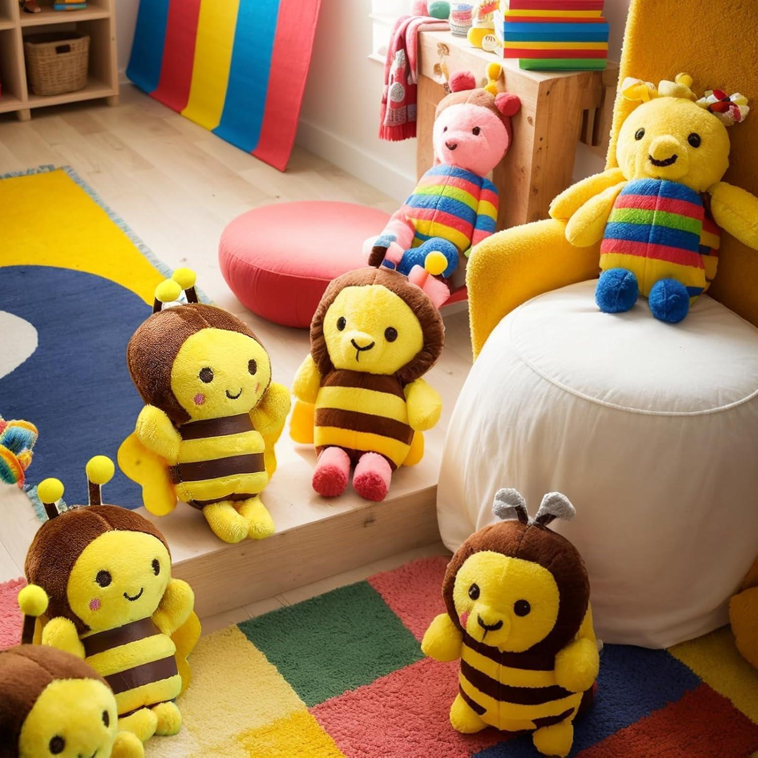 6 Piezas Juguete de Peluche Abeja 11x7 cm Jarbins