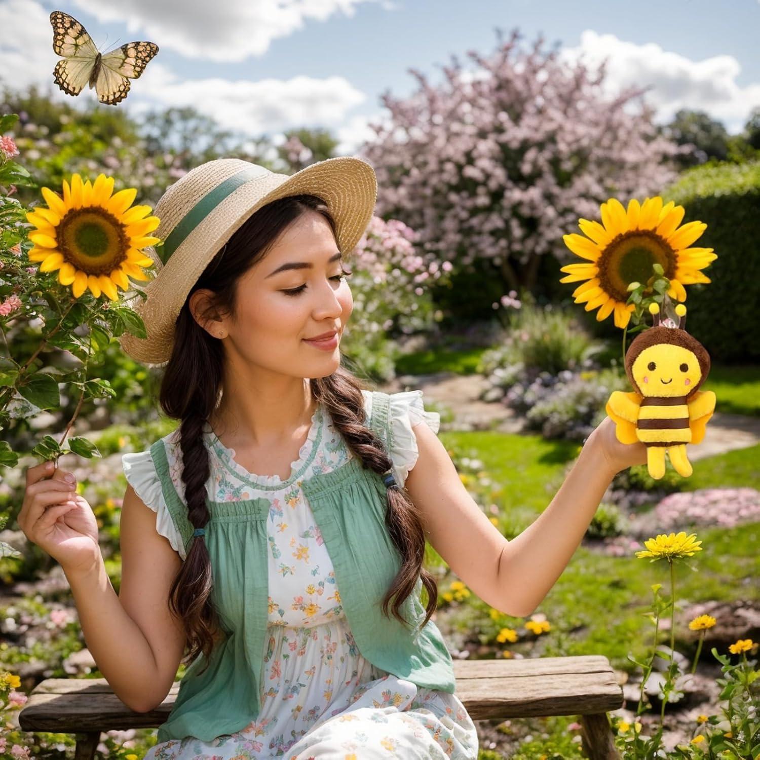 6 Piezas Juguete de Peluche Abeja 11x7 cm Jarbins