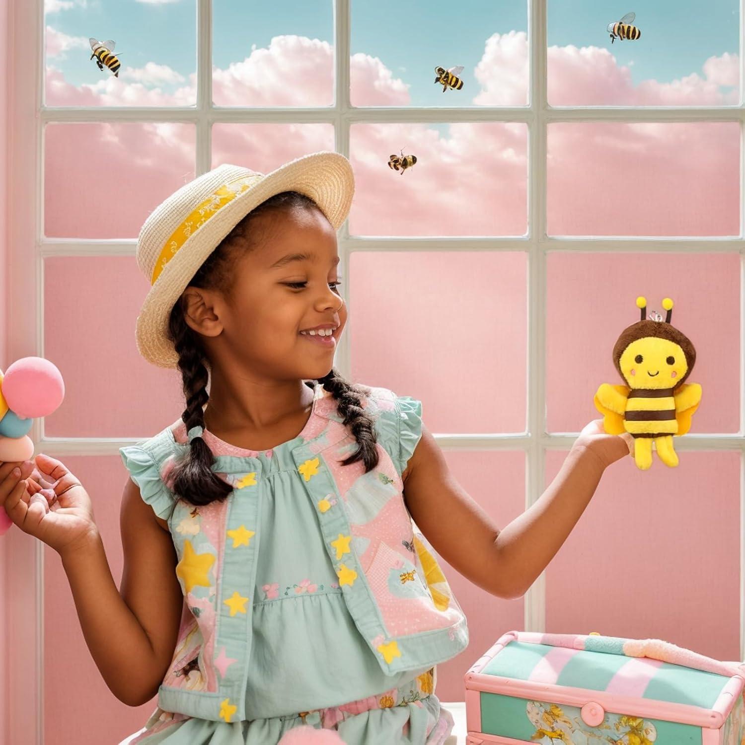 6 Piezas Juguete de Peluche Abeja 11x7 cm Jarbins