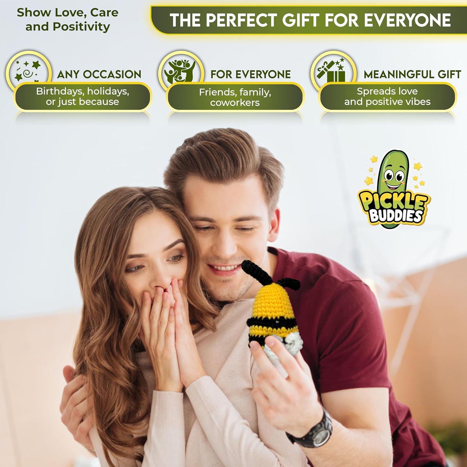 Abeja Amable - Muñeca de Ganchillo Soporte Emocional 14 cm