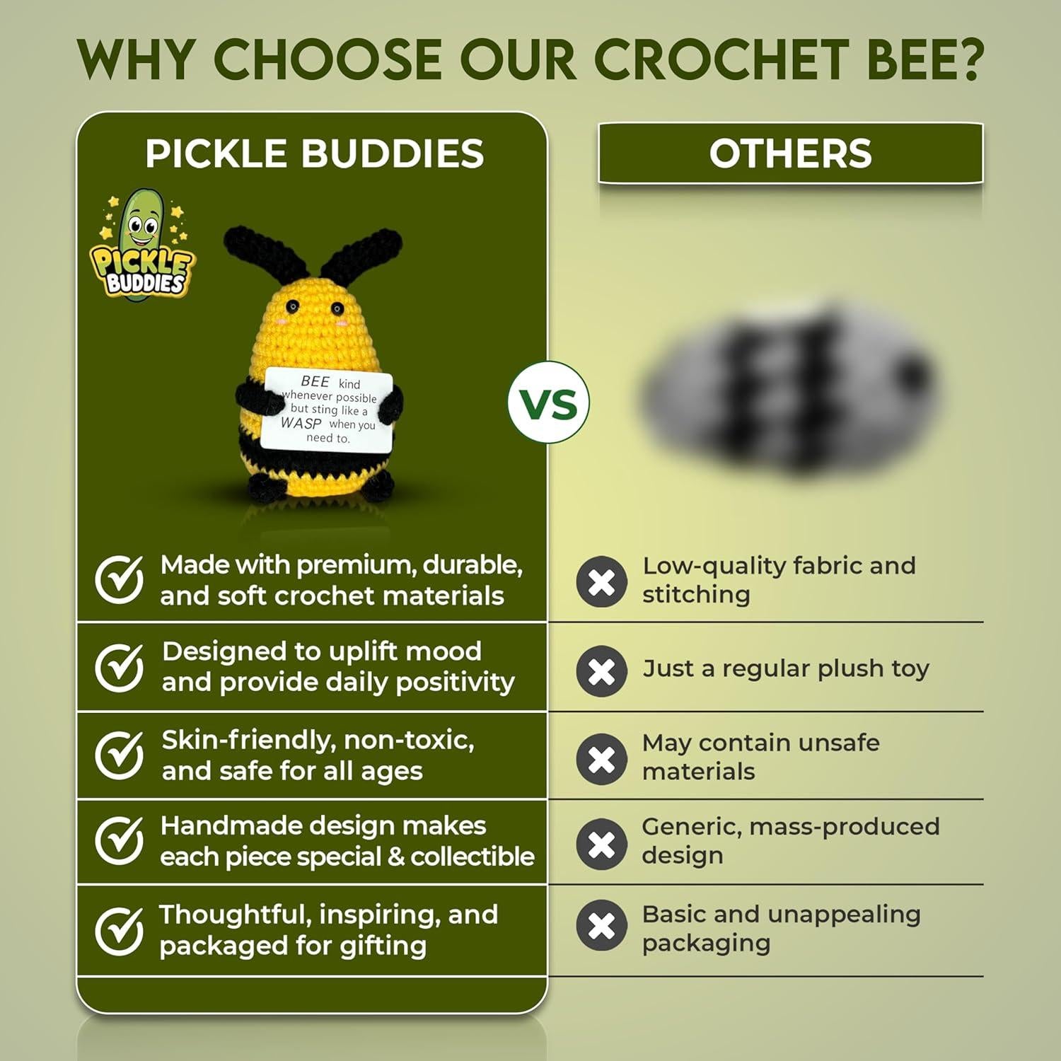 Abeja Amable - Muñeca de Ganchillo Soporte Emocional 14 cm