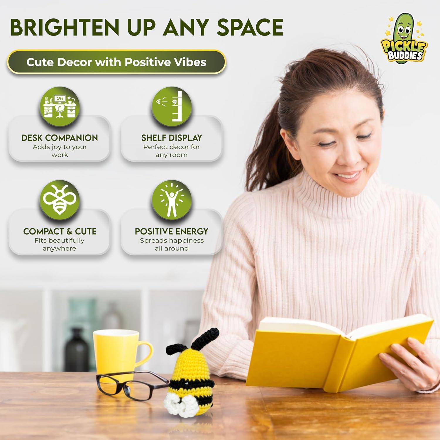 Abeja Amable - Muñeca de Ganchillo Soporte Emocional 14 cm