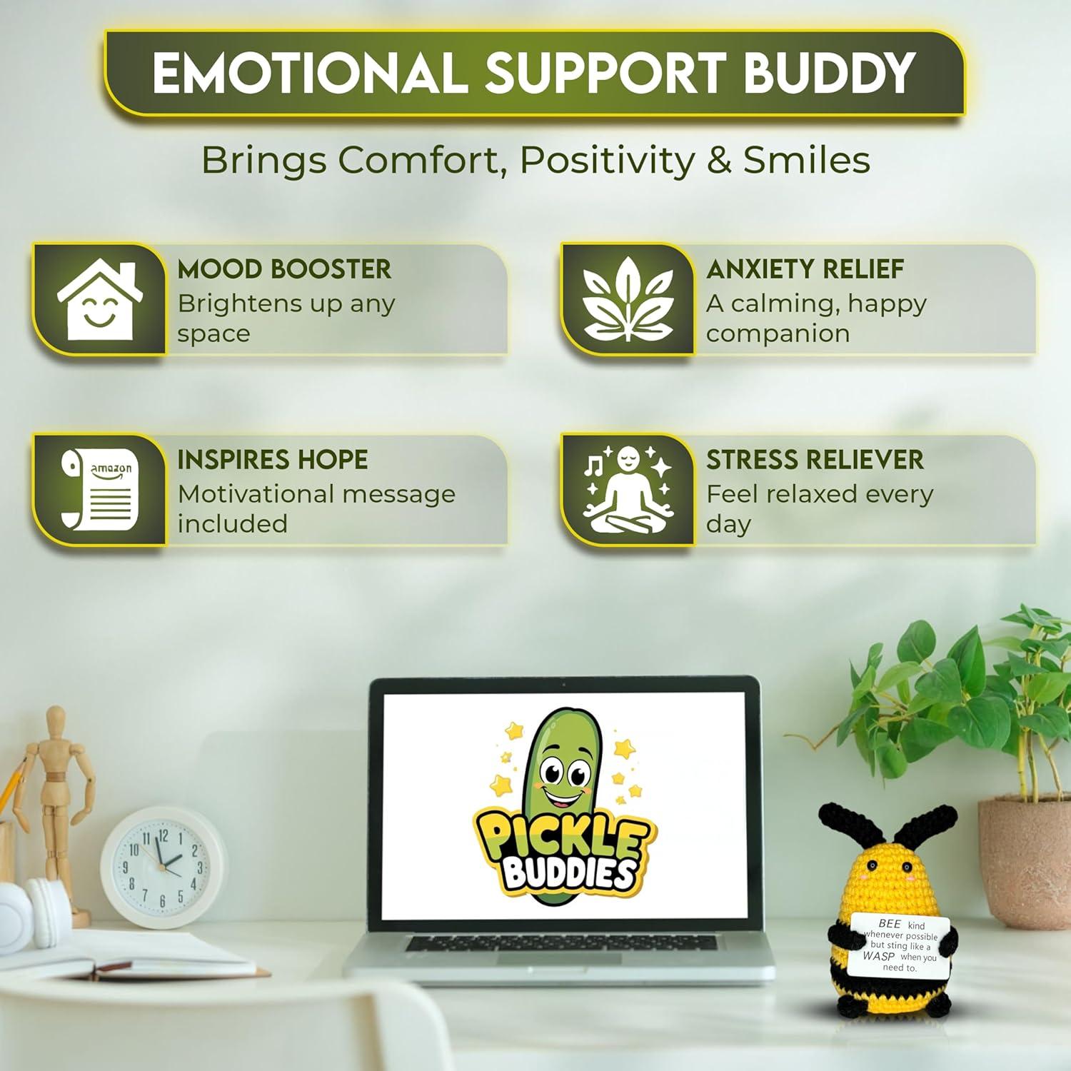 Abeja Amable - Muñeca de Ganchillo Soporte Emocional 14 cm